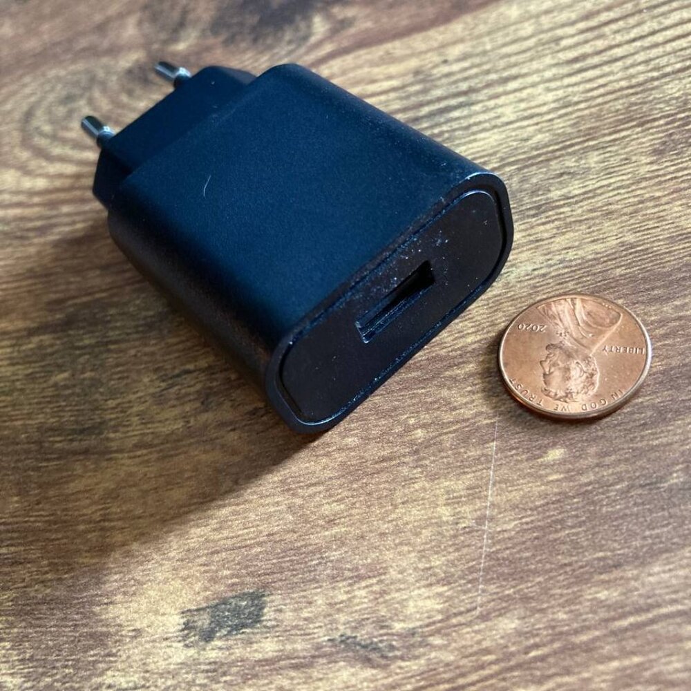 European (Type-C Plug) Travel USB Wall Charger Black
